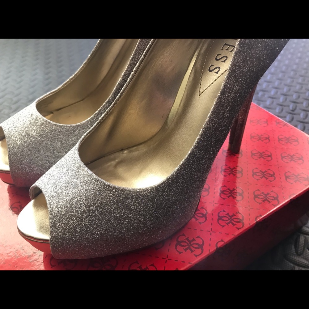 Silver Gold ombré Guess 3” heel - Picture 2 of 4